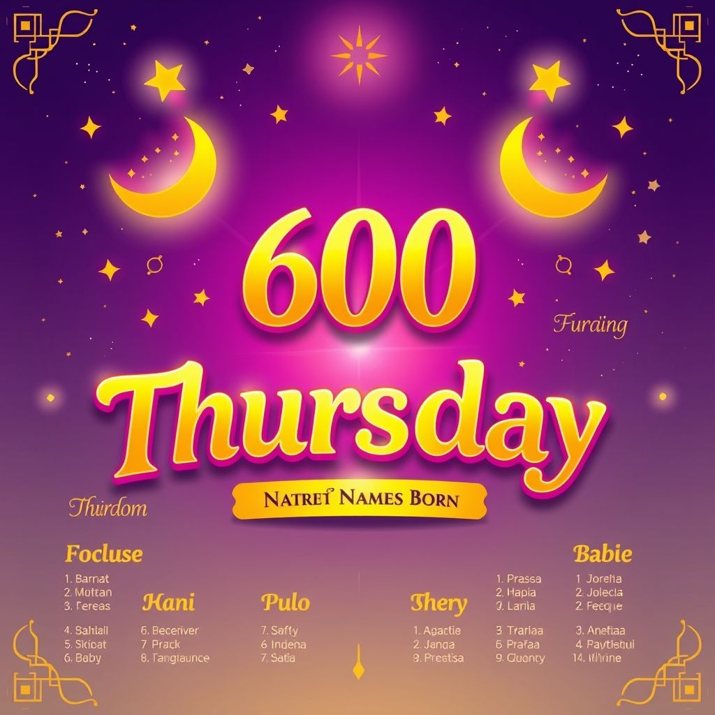 600 ไอเดีย ตั้งชื่อลูกชาย-ลูกสาว เกิดวันพฤหัสบดี ชื่อดี เสริมดวงชะตา